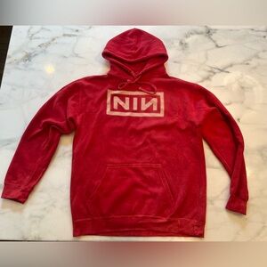 Nine Inch Nails L NIN Peel It Back Tour 2025 Hoodie Red Fleece Sweatshirt
